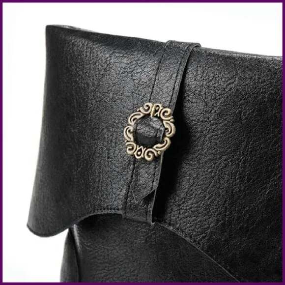 Medieval Renaissance Pull On Boots Mid Calf Gothic Cosplay Halloween